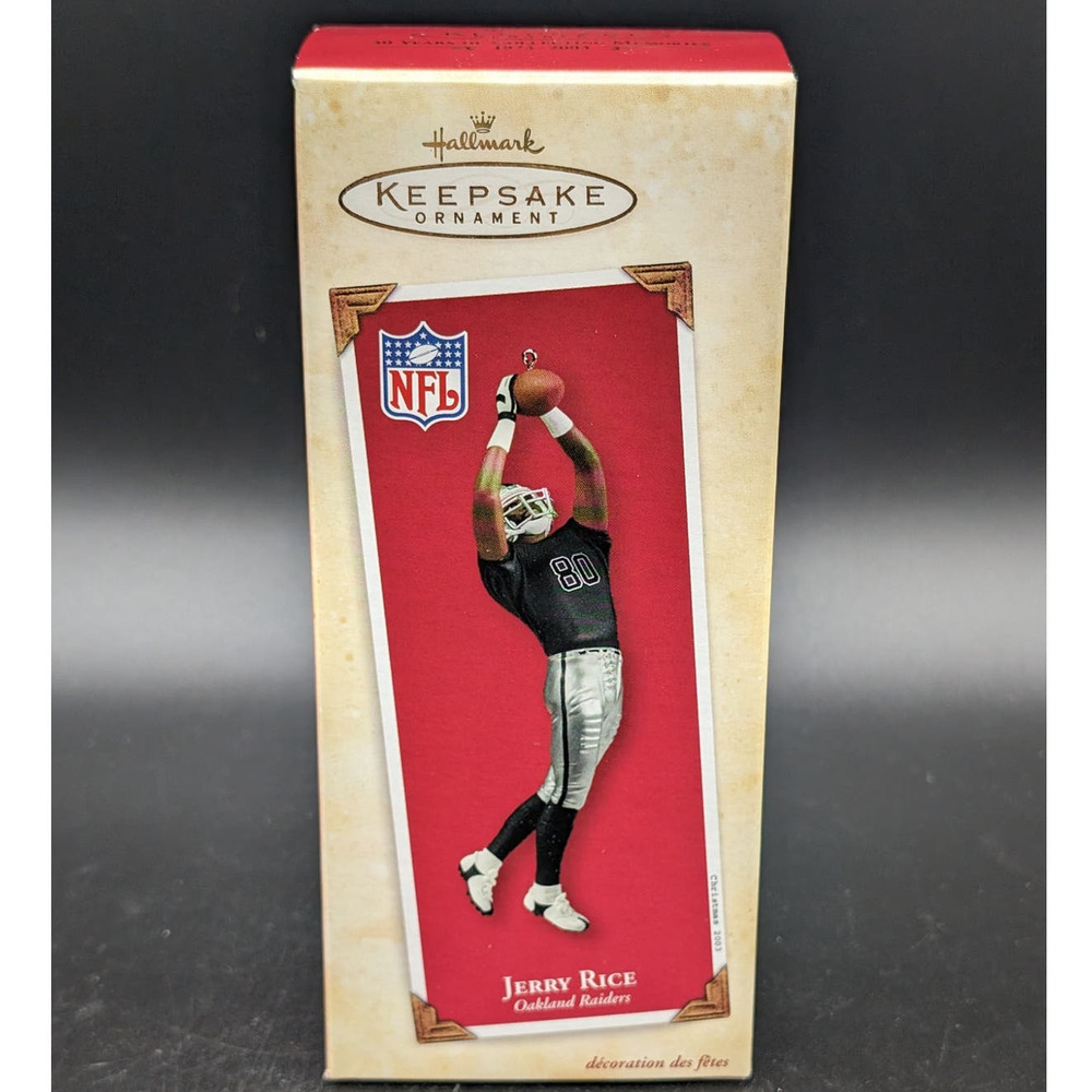 Vintage NFL Jerry Rice Oakland Raiders Hallmark Keepsake Christmas Ornament